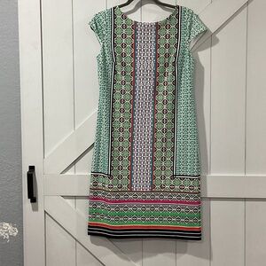 Cato Multicolor Geometric Midi Dress